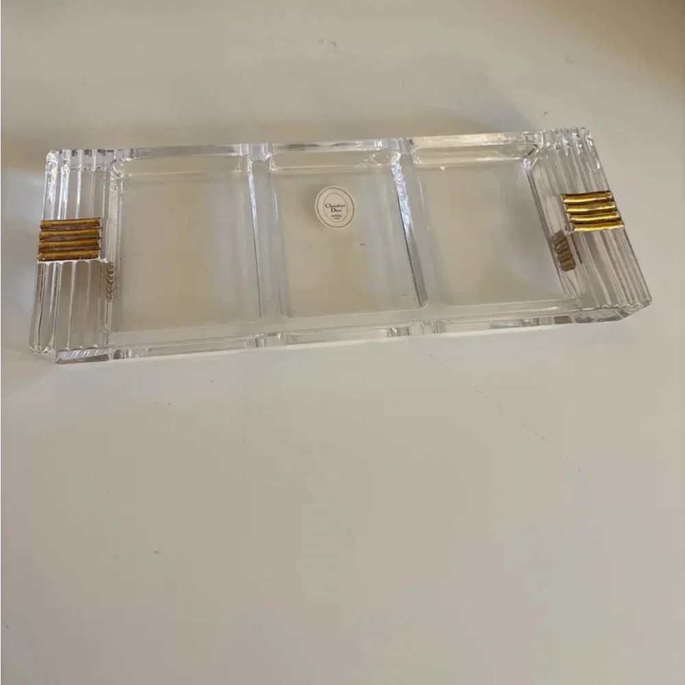 Dior Crystal Vanity Tray with Gold Accents